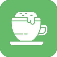 Cappuccino Glyph Round Corner Background Icon vector