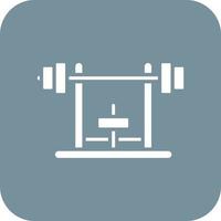 Bench Press Glyph Round Corner Background Icon vector