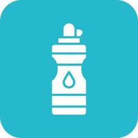 Water Bottle Glyph Round Corner Background Icon vector