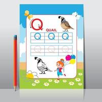 Abc Kids activity worksheet for school material vector