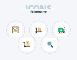 Ecommerce Flat Icon Pack 5 Icon Design. truck. time. shop. delivery. shop vector