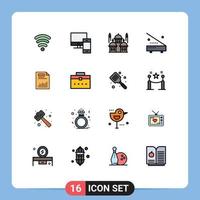 16 iconos creativos signos y símbolos modernos de hardware mezquita electrónica oración eléctrica elementos de diseño de vectores creativos editables
