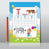 Abc Kids activity worksheet for school material vector