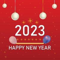 feliz año nuevo 2023 festival vector o diseño de fondo