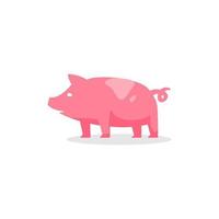 cerdo lechón logo mascota e icono o caricatura plantilla vector stock ilustración