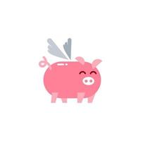 pig piglet Logo mascot and icon or cartoon template vector stock illustration