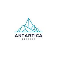 diseño de logotipo geométrico iceberg en ilustración de estilo de línea lineal de moda, logotipo de clip de contorno de pico de hielo de montaña abstracto vector