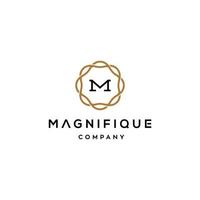 abstract circle ornamental initial logo design . Premium alphabet round wreath or chain frame vector line emblem sign symbol mark logotype