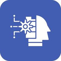 Robotics Glyph Round Corner Background Icon vector