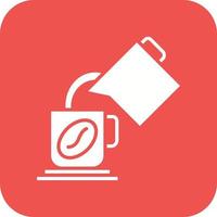 Pour Coffee Glyph Round Corner Background Icon vector