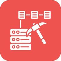 Data Mining Glyph Round Corner Background Icon vector