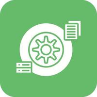 Data Transformation Glyph Round Corner Background Icon vector