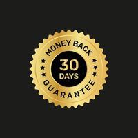 Vector 30 days money back guarantee sticker.