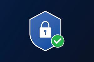 Digital security icon and safety lock symbol. vector