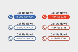 Phone call us now template collection. vector