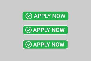 Apply now buttons set for application or websites design. vector