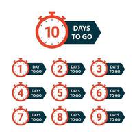 Countdown days to go Set of collection  with clock vector