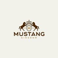 horse coat of arms classic hipster vintage logo vector icon illustration