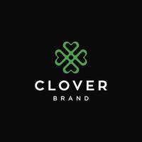 clover leaf logo made of heart icon design vector