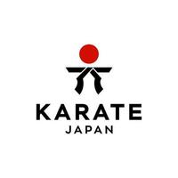 karate black belt Japan logo icon vector illustration design taekwondo mix muscle art , muay thai