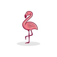 dibujo divertido rosa de flamenco para mascota de logotipo e icono o plantilla de signo ilustración vectorial de stock vector