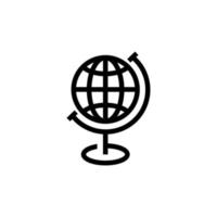 icono de línea de globo de geografía, signo de vector de contorno, pictograma de estilo lineal aislado en blanco. símbolo de esfera terrestre, ilustración de logotipo. trazo editable