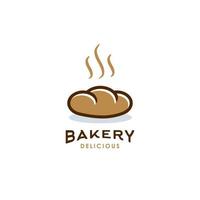 ilustración de icono de logotipo de comida de diseño de pan de panadería vector