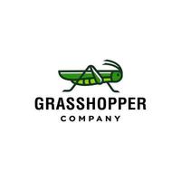 green Grasshopper logo, cricket insect icon in trendy minimal Geometric line linear style vector