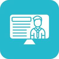 Online Lecture Glyph Round Corner Background Icon vector