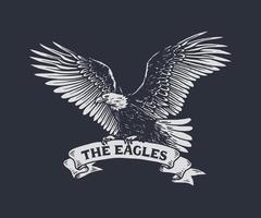 insignia de logotipo de ropa de ropa dibujada a mano de ilustración de águilas vectoriales vector