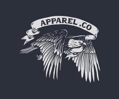 Vector Eagles illustration Hand Drawn Clothing Apparel Logo Badge