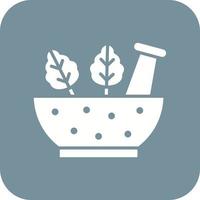 Herbal Treatment Glyph Round Corner Background Icon vector