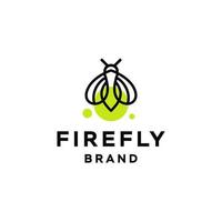 Firefly logo icon design vector line with light lamp on the tail, illustration element design