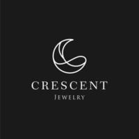 elegant crescent moon and star logo design line icon vector in luxury style outline linear