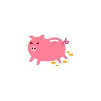 pig piglet Logo mascot and icon or cartoon template vector stock illustration