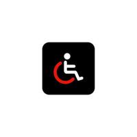 Wheelchair, handicapped parking access sign flat vector icon for apps and print illustration isolated on transparent background