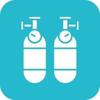 Oxygen Tank Glyph Round Corner Background Icon vector