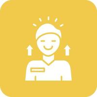 Self Esteem Glyph Round Corner Background Icon vector