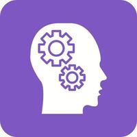 Cognitive Glyph Round Corner Background Icon vector
