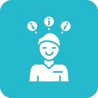 Problem Glyph Round Corner Background Icon vector