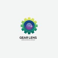 gear lens logo icon design colorful vector