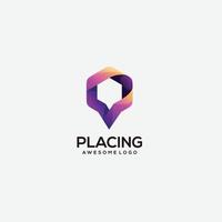 placing logo design colorful vector