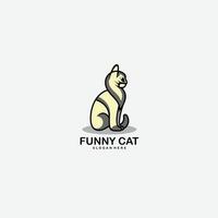 premium design funny cat logo colorful vector