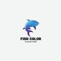 logotipo de tiburón azul degradado colorido vector