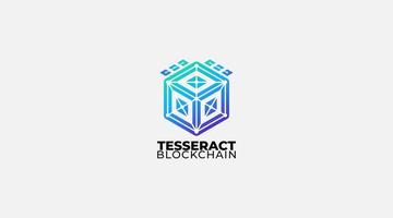 Blockchain tech logo design vector illustration