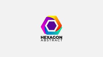 plantilla de vector de diseño de logotipo de hexágono degradado