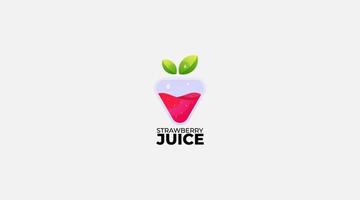 Strawberry juice vector logo design template symbol