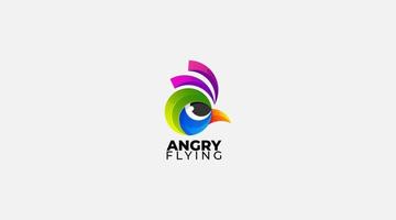 Gradient angry vector logo design illustration icon