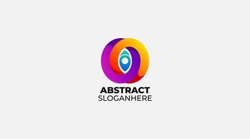 Gradient abstract eye vector logo design illustration