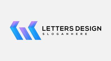 plantilla de vector de diseño de logotipo de letra m moderna